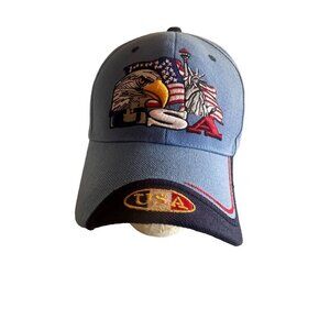 New York Blue Embroidered Souvenir USA Hat Cap Adjustable‎